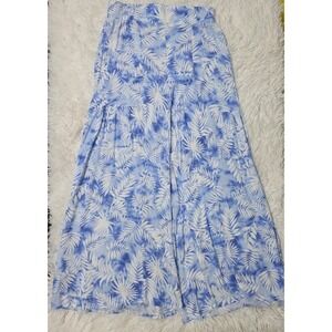 Kendall + Kylie Women's Blue And White Wide Leg‎ Capri Pants Size Medium